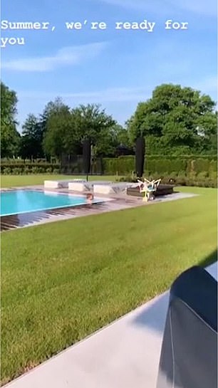 The swimming pool at the property in Belgium
