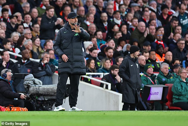Jurgen Klopp watched on as his side went behind during the fiery clash at the Emirates