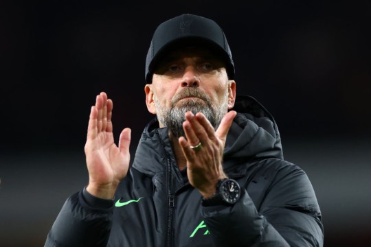 Jurgen Klopp Manager of Liverpool reacts after the Premier League match between Arsenal FC and Liverpool FC at Emirates Stadium on February 4, 2024
