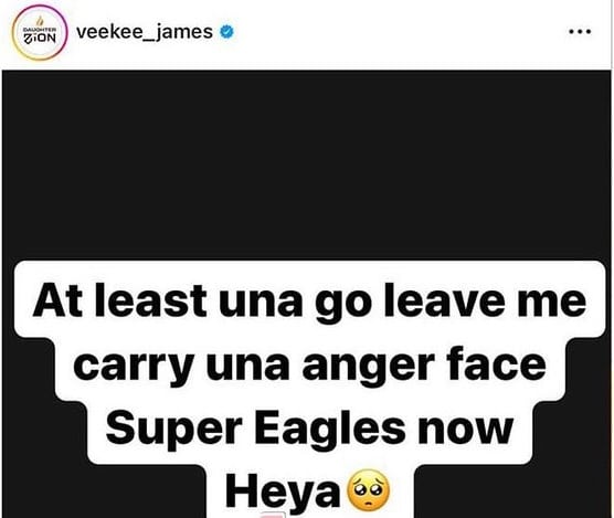 “At least una go leave me now” - Veekee James mocks Nigerians following AFCON loss