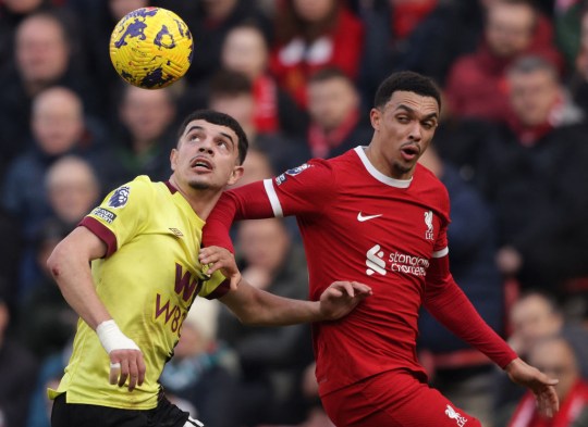 Liverpool star Trent Alexander-Arnold looks on during Burnley clash