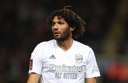 Mohamed Elneny of Arsenal during the Emirates FA Cup Third Round match between Oxford United and Arsenal at Kassam Stadium on January 09, 2023 in Oxford, England. 