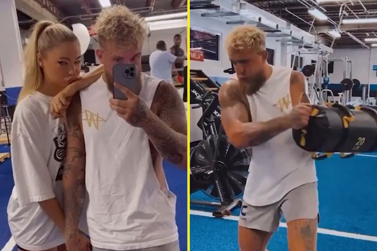 Jake Paul hits the gym with girlfriend Jutta Leerdam as he ramps up fight preparations