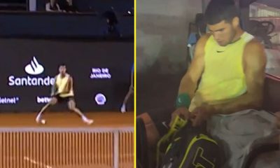 Carlos Alcaraz leaves stadium on golf cart after injury just two points in match at Rio Open