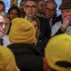 Angry french farmers greet President Emmanuel Macron at Paris agriculture fair