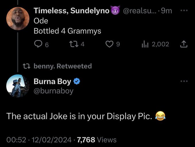 Burna Boy laments losing access to his phones following comment