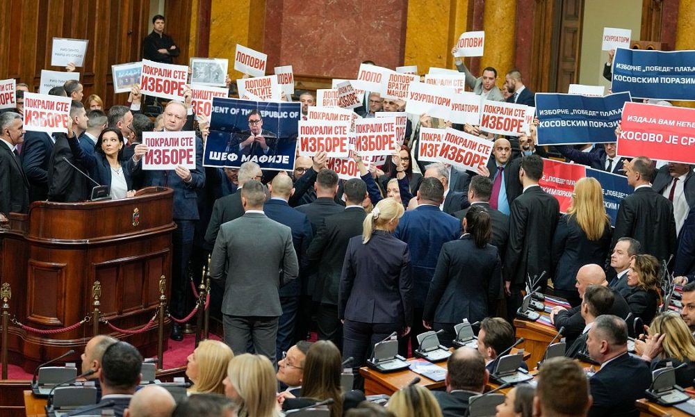 Opposition stages protests as new Serbian parliament inaugurated