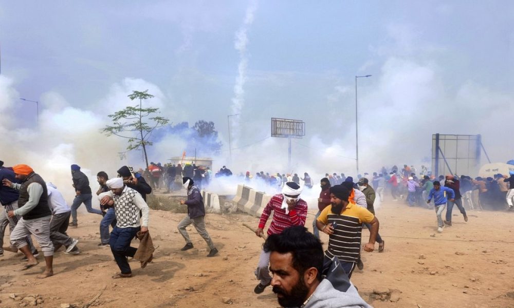 Police fire tear gas from drones at Indian farmers' protest