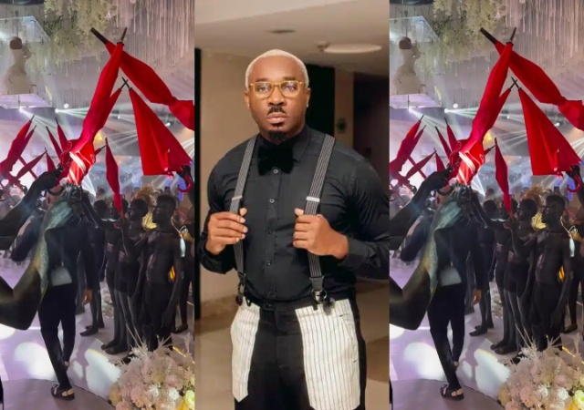 See How Pretty Mike Storms Veekee James Wedding with All-Black Entourage