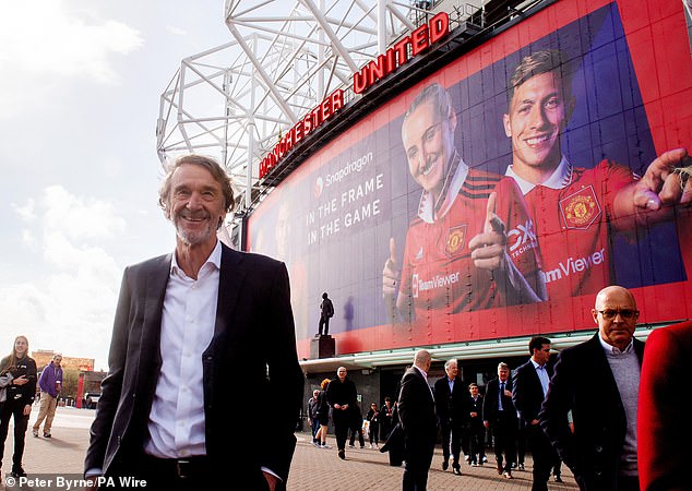 Jim Ratcliffe paid £1.3billion for a 27.7 per cent stake in United and control of the football side