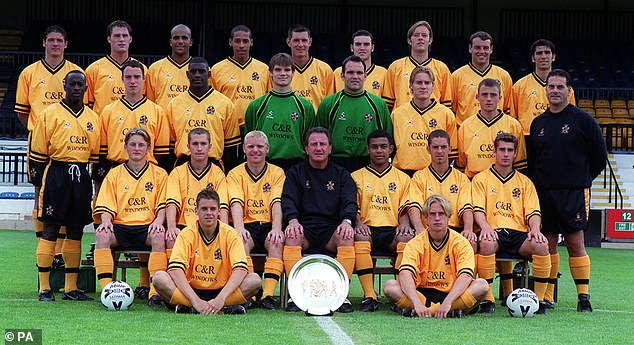 Jamie Cassidy pictured with his Cambridge United teammates. After playing eight games for the club he drifted into non-league football