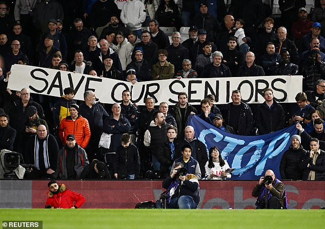 Tottenham fans have protested against the club's decision to scrap OAP ticket concessions