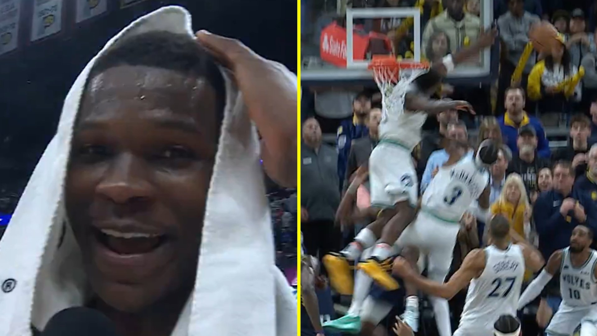 Anthony Edwards makes startling admission after hitting his head on the rim in gravity-defying, game-saving block
