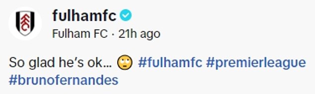 Fulham's post on TikTok fuelled the public criticism Fernandes has received in recent days