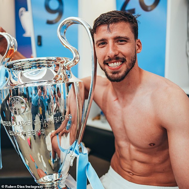 Prior to Adam, Arabella dated Manchester City centre-back Ruben Dias (pictured) and branded the romance 'a mistake' after they split