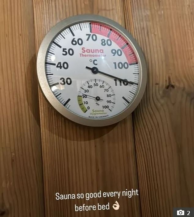 The England international has had a traditional Swedish sauna installed at his mansion and enjoys a 10-minute stint with the temperature cranked up to 110 degrees Celsius