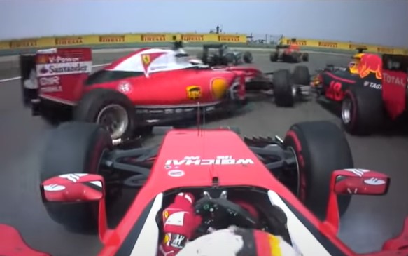 Kyvat's move saw Vettel and Raikonnen collide - but both managed to finish the race