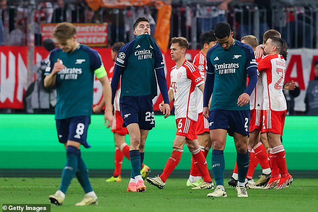 The Gunners have been dumped out of the Champions League by Bayern Munich for the fifth time