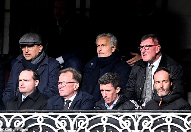 The Special One attended the game at Craven Cottage with Turkey boss Vincenzo Montella