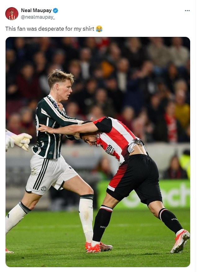 The Frenchman also trolled Scott McTominay after tussling with him during their clubs' 1-1 draw last month