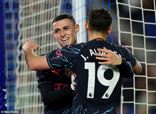 Phil Foden bagged twice as City secured a dominant 4-0 victory at the Amex Stadium