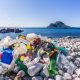 Plastic bottles littering a beach in Norway