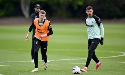 Cole Palmer (left) returned to training on Thursday after missing Chelsea's 5-0 thrashing by Arsenal