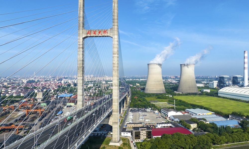 Aerial view of a coal-fired power plant in Shanghai, China