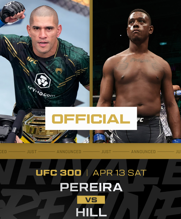 Hill faces Pereira for the UFC light-heavyweight title on April 13