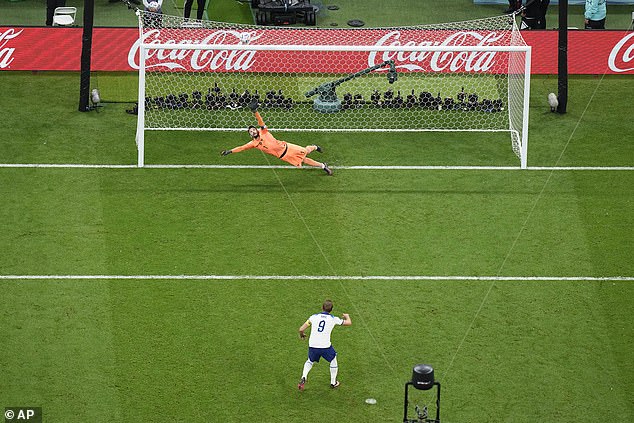 The normally reliable Harry Kane misses his penalty for England against France in the World Cup in Qatar, December 2022