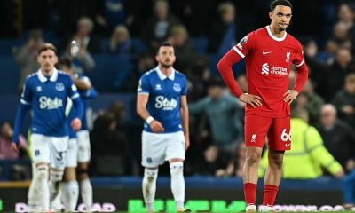 It was all a little too much for Trent Alexander-Arnold to watch as Liverpool 's Premier League title hopes went up in flames against Everton