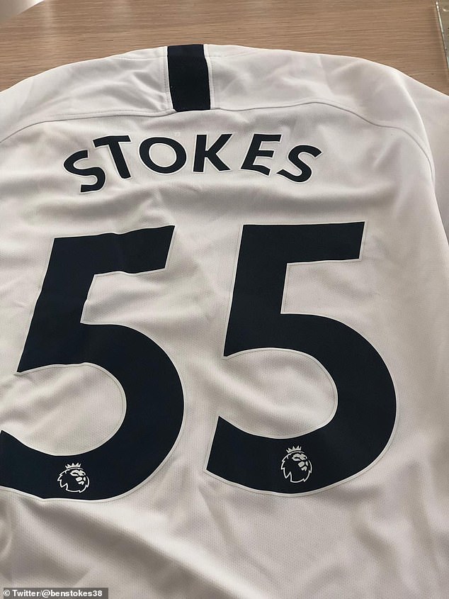 Ben Stokes announced he was a Tottenham fan after the club sent him a home jersey