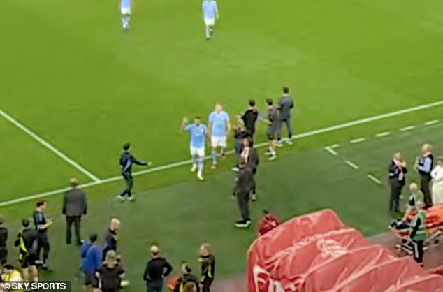 Sky Sports footage of the incident showed Jover offering Walker a handshake as the City man walked towards the tunnel, only for Walker to dismiss him with a wave of the hand