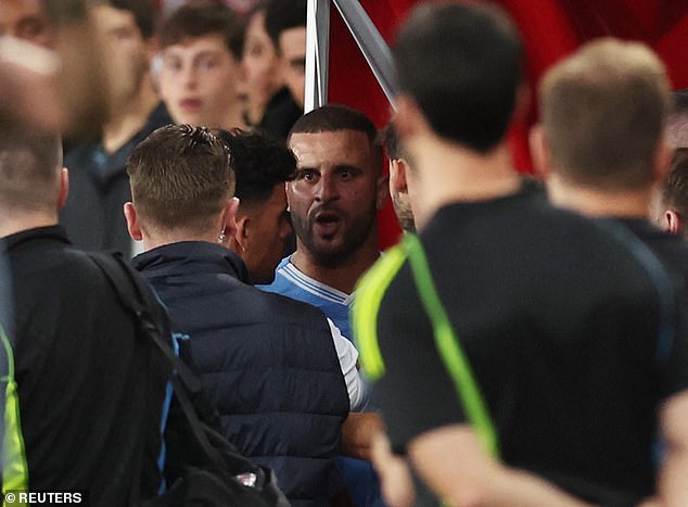 Kyle Walker was involved in a heated confrontation with Arsenal set-piece coach Nicolas Jover when the Gunners beat Man City 1-0 at the Emirates in October