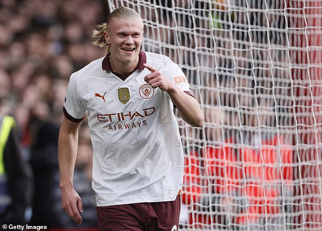 Erling Haaland was among the goals as he moved back to the top of the goal-scoring charts