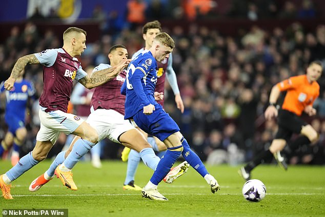 There was almost another winning goal for Cole Palmer as he tormented Aston Villa