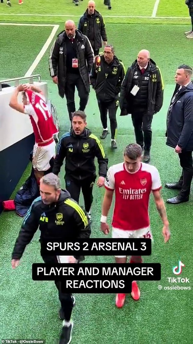 Trossard gave his shirt to an opposition fan following Arsenal's 3-2 victory on Sunday