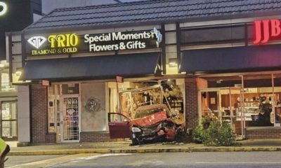 Car crashes into flower store at Park and Tilford in North Vancouver - BC