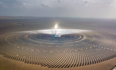 A molten salt tower solar thermal power station near Dunhuang, Gansu, China