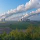 Steam rises from cooling towers at the Neurath and Niederaussem coal-fired power plants at Neurath, Germany