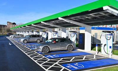 The BP Gigahub Pulse EV electric vehicle charging hub on the National Exhibition Centre campus in Birmingham, UK