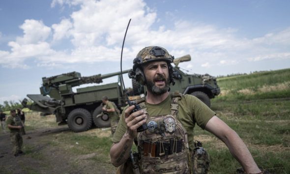 Ukrainians flee Russian advance as footage shows decimated village